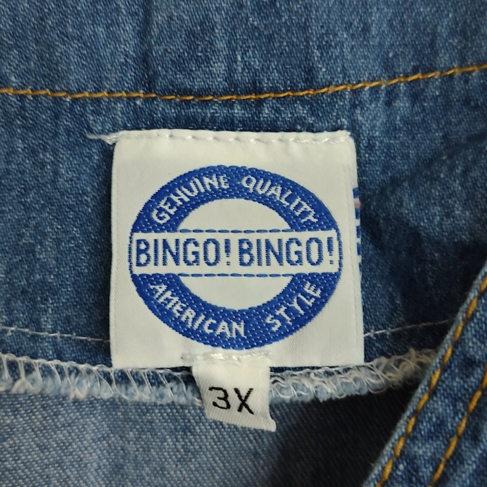 Blue Denim Jean Jacket with ImitaionPearl Buttons And Lace Accents. 3x - Picture 4 of 7